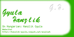gyula hanzlik business card